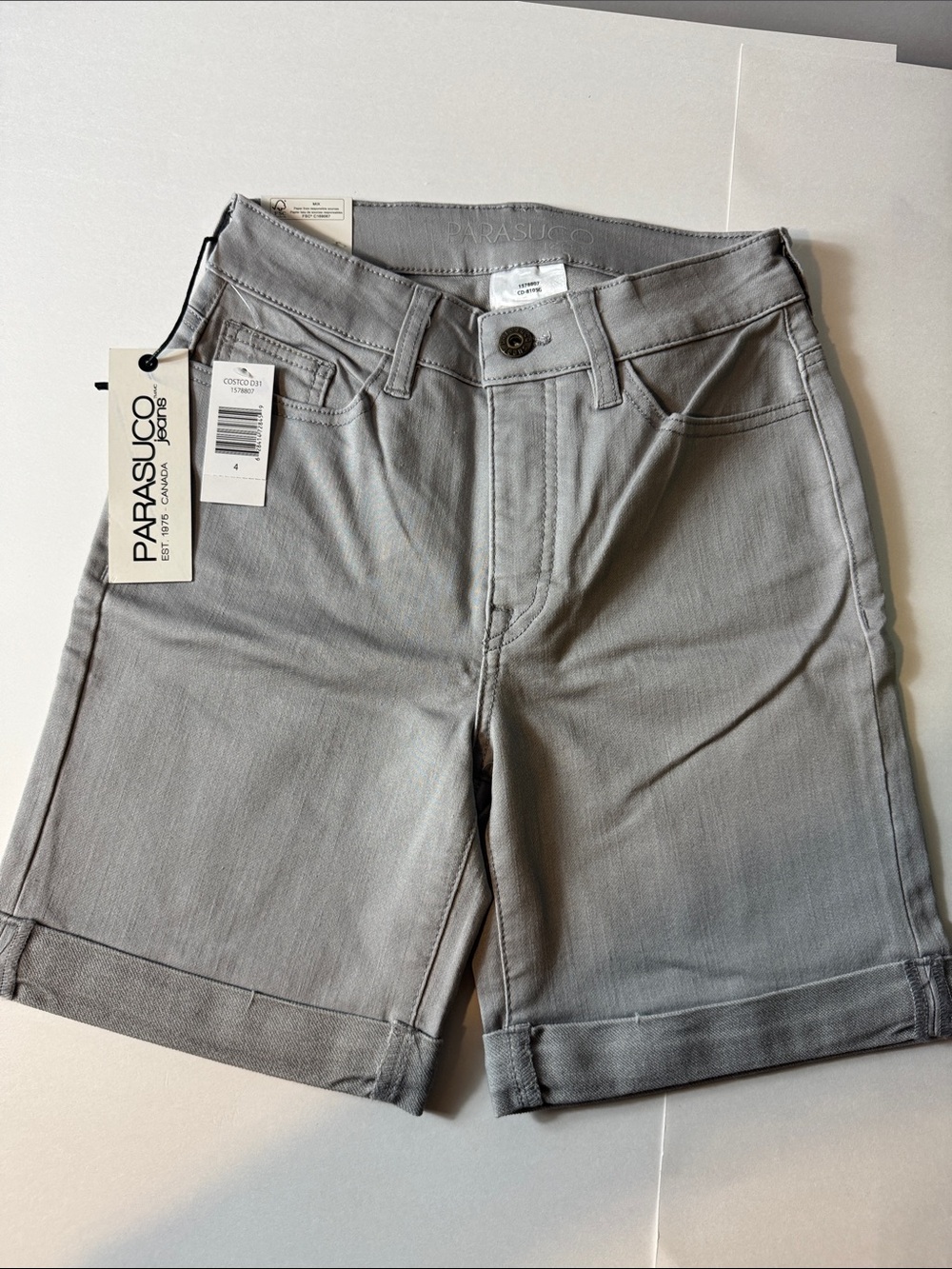 Parasuco Gray Cuffed Denim Shorts